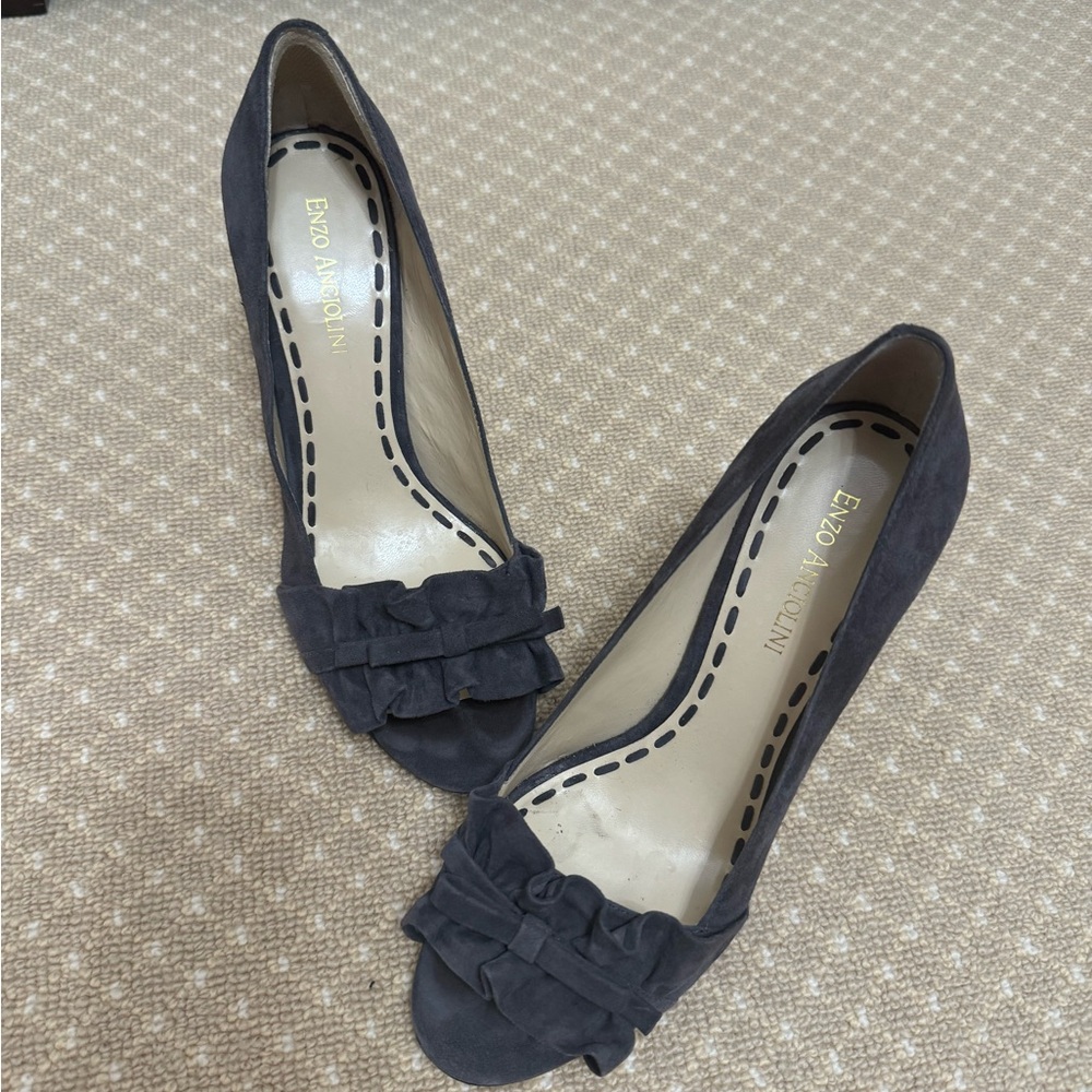 Enzo peep toes, charcoal grey, size 7